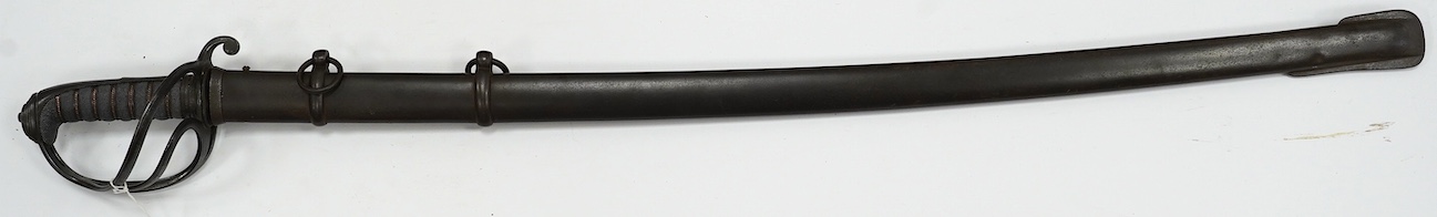An 1821 pattern Light Dragoon officer’s undress sword, blade faintly etched with presentation inscription to Private W. Alexander, Berkshire Yeomanry (indistinct), blade 89cm, together with research material. Condition -